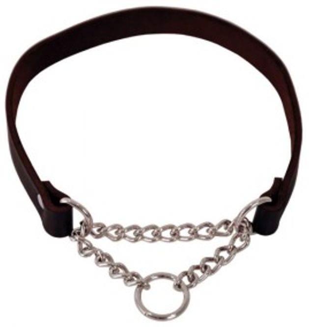 Huvudbild Läderhalsband Lina kedja, svart