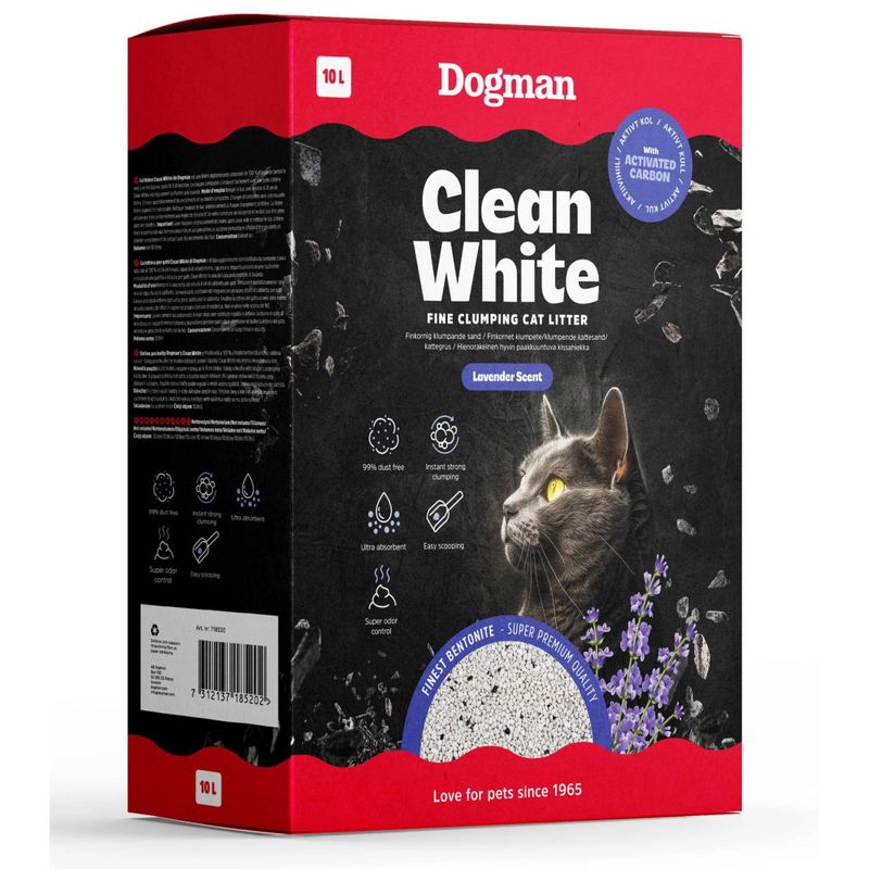 Kattsand Bentonit Aktivt Kol Lavendel 