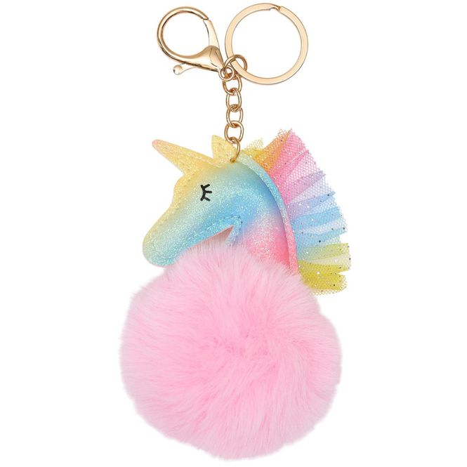 Huvudbild Unicorn-nyckelring med pompom 