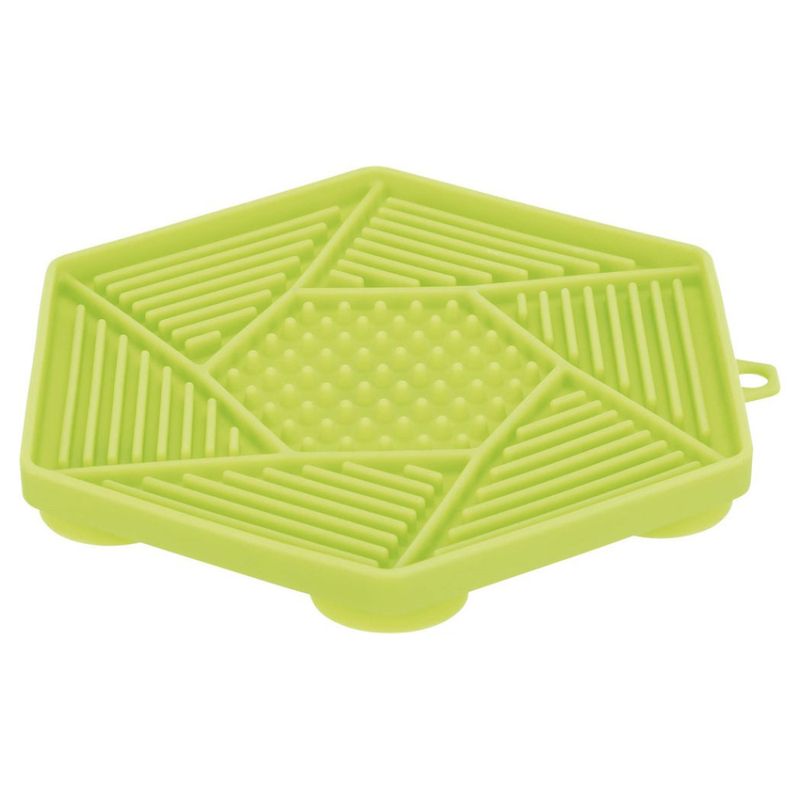 Lick'n'Snack platta med sugkopp, silikon, 17 cm, lime