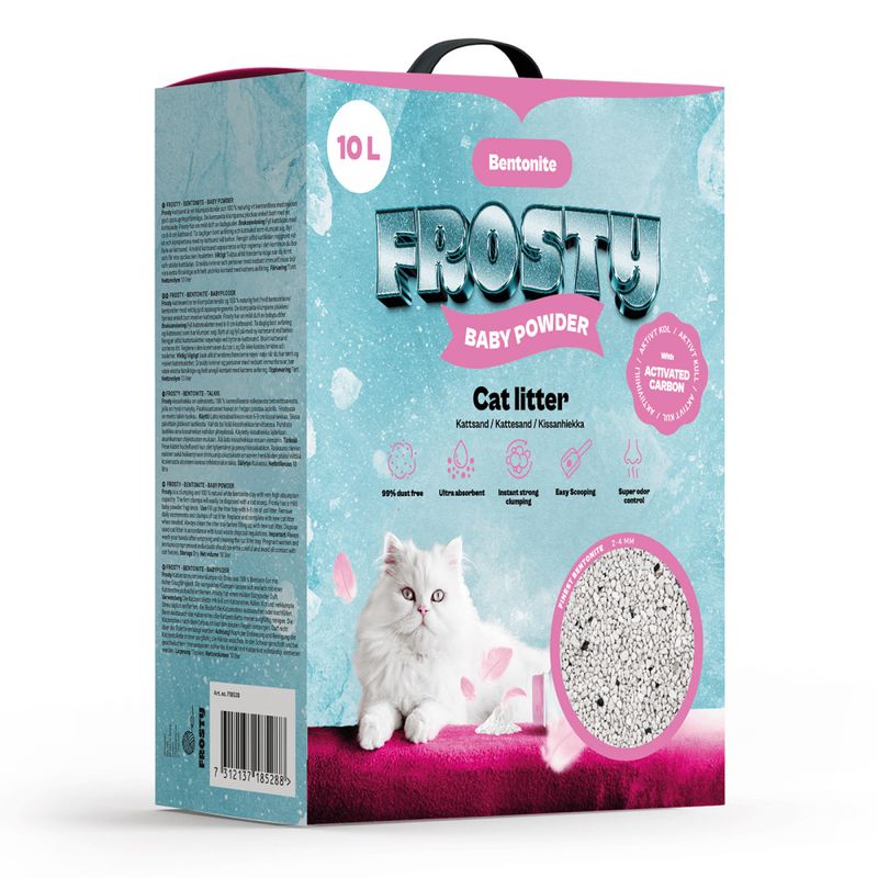 Bentonit Aktivt Kol Baby Powder Kattsand 10L